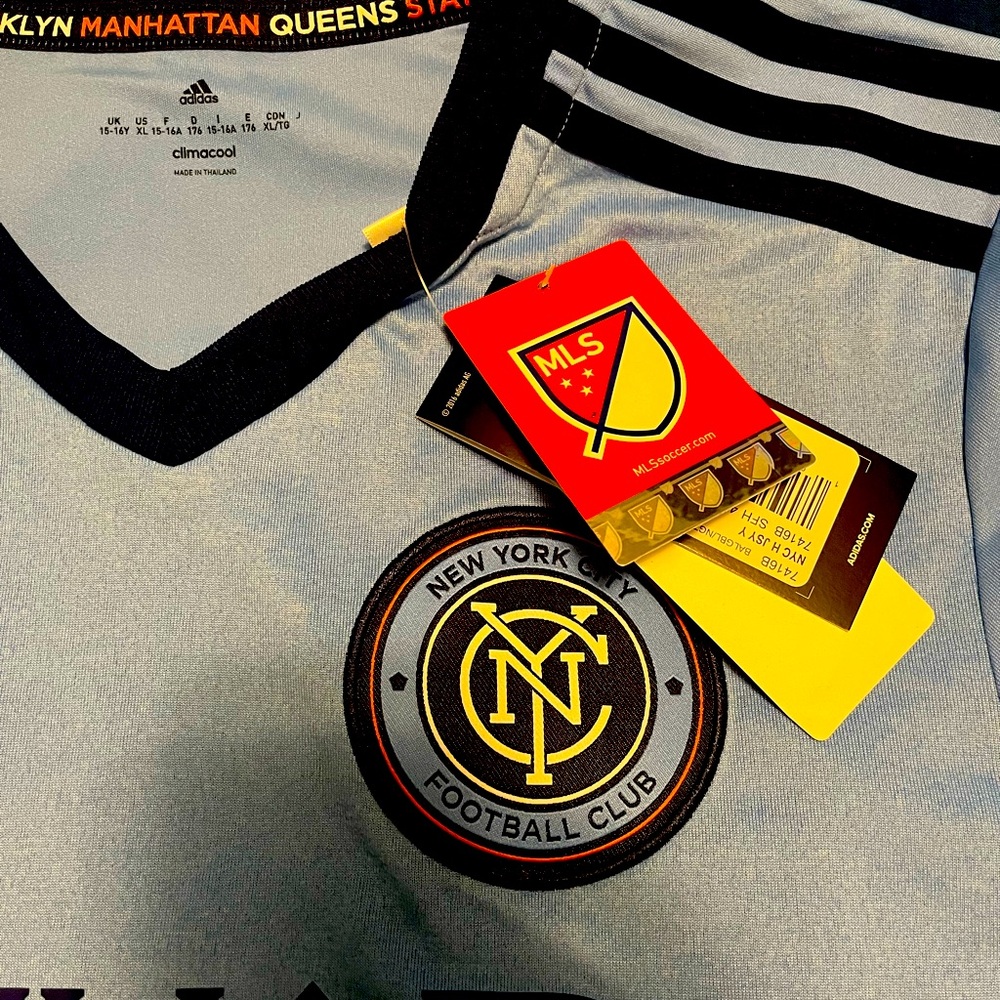 Adidas NYCFC New York FC MLS Blue Soccer Jersey - Picture 3 of 4